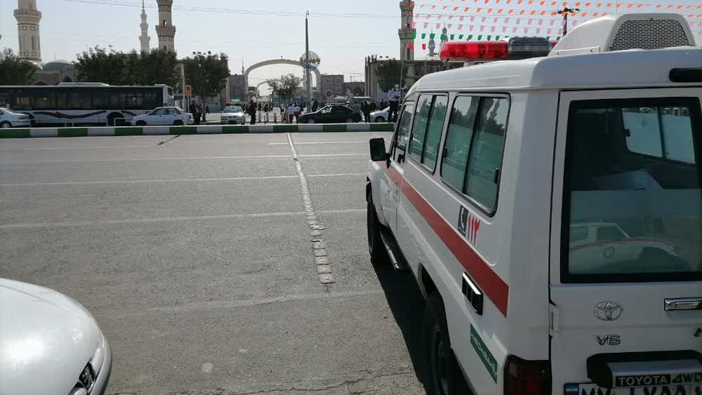 پوشش امدادی صبحگاه مشترک عهد سربازی توسط 55 نفر از امدادگران و نجاتگران در مسجد مقدس جمکران